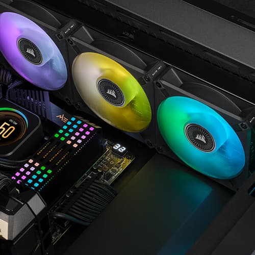 Corsair iCUE ML120 RGB Elite Premium 120mm PWM Magnetic Levitation Triple Fan Kit (Black)